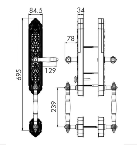 Khóa cửa điện tử biệt thự đại sảnh Avolock AC-997F-G